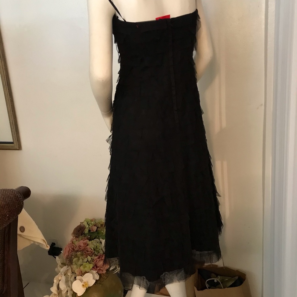 BCBG Maxazria black tulle layered Designer Dress - Picture 9 of 15